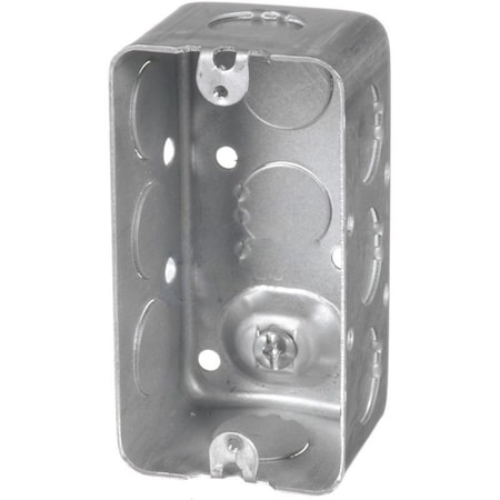 2.125 In. X 1.87 In. X 4 In. Rectangle Galvanized Steel Electrical Receptacle Box